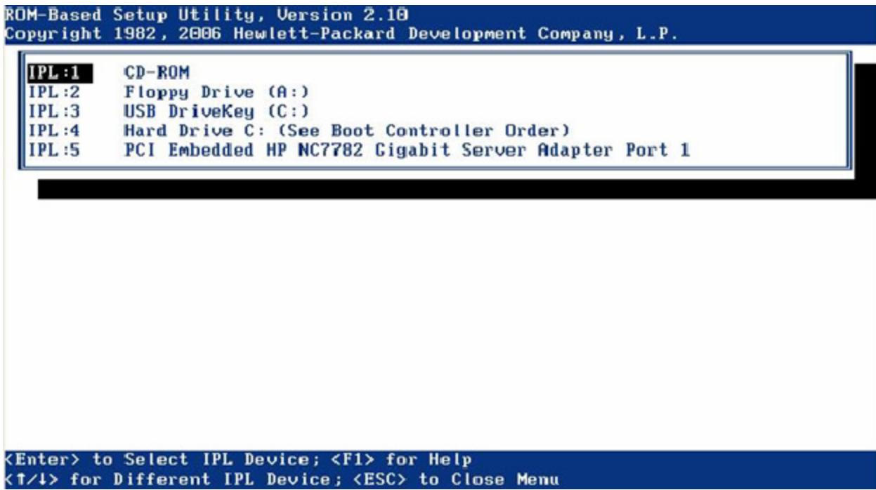 HP smartstart software - Standard Boot Order (IPL) (Ordre d'amorçage standard (IPL)) - 1