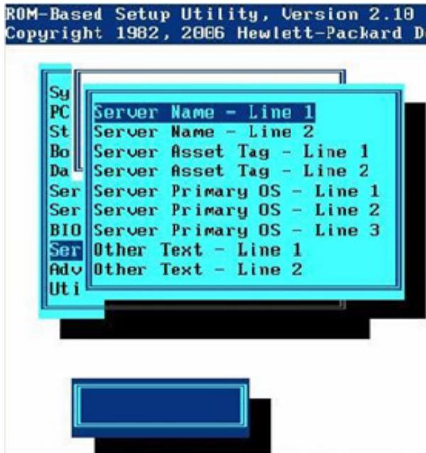 HP smartstart software - Définir le texte d'info du serveur - 1