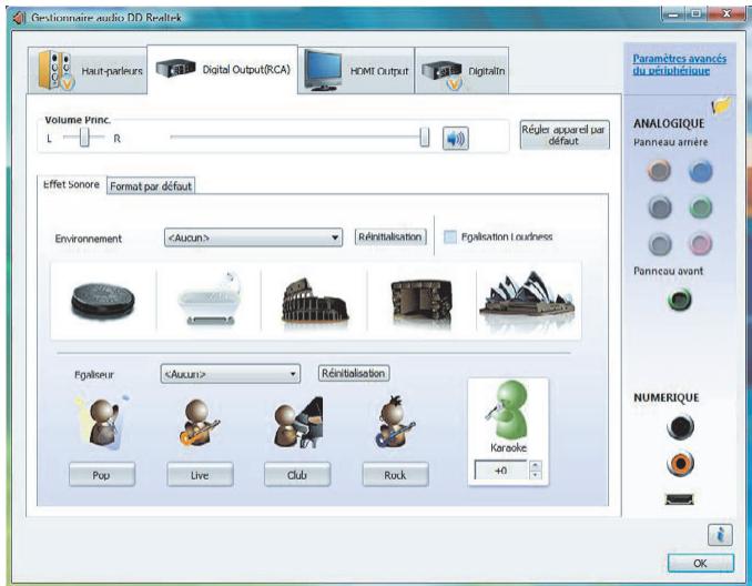 HP COMPAQ CQ2000 - Écrans de contrôle disponibles dans Realtek HD Audio Manager - 1