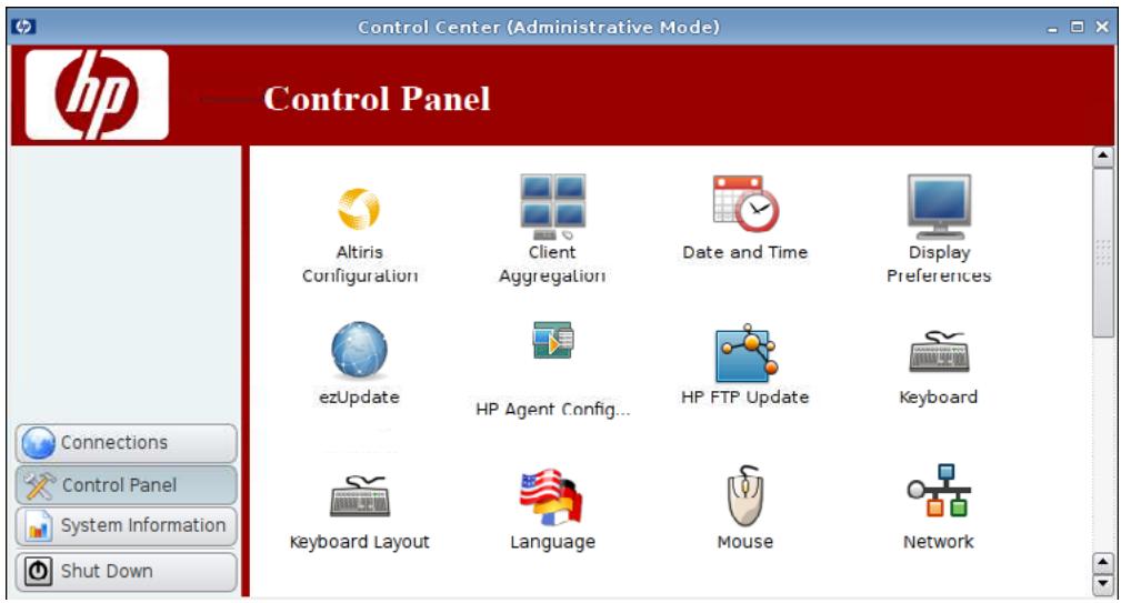 HP GT7725 THIN CLIENT - Panneau de configuration - 1