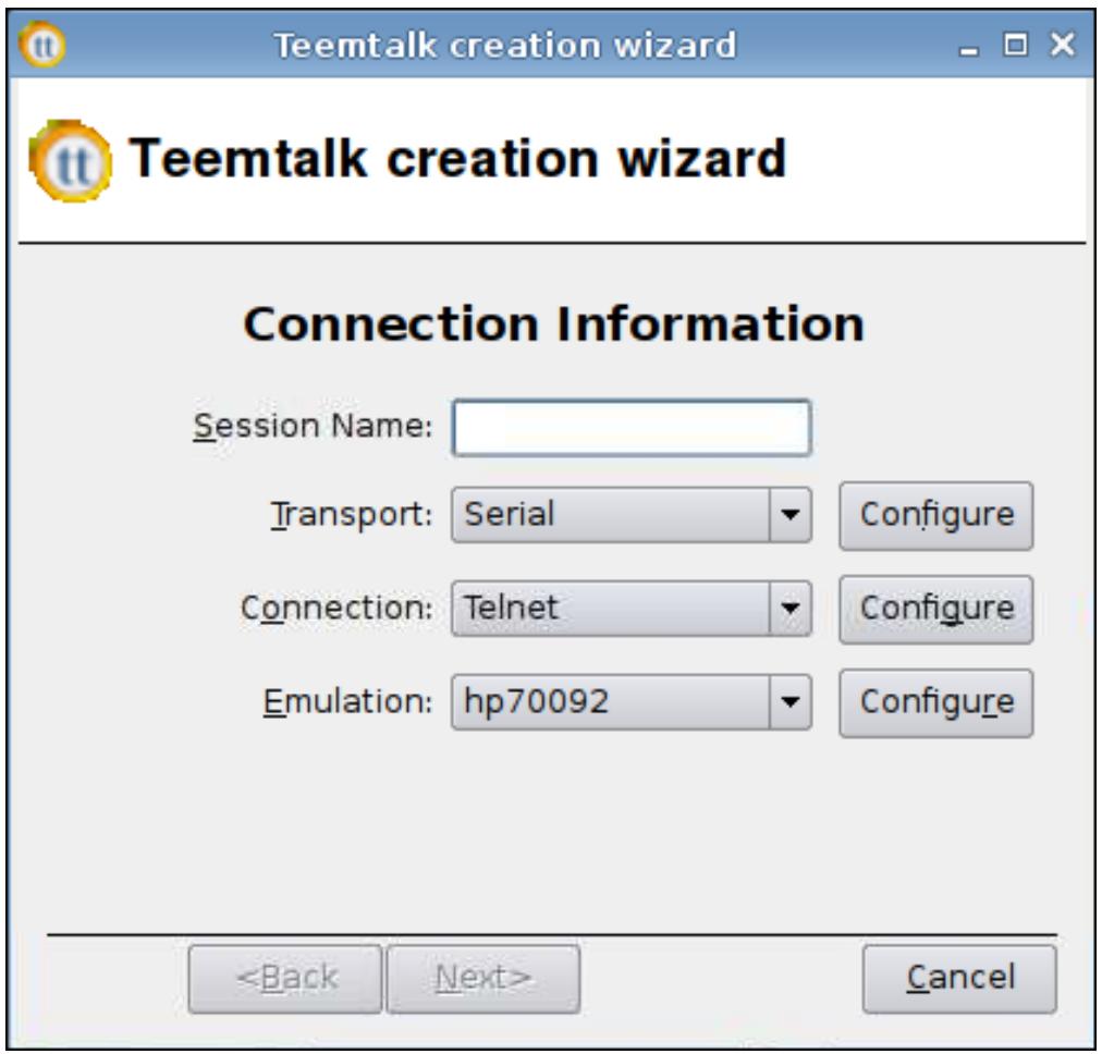 HP GT7725 THIN CLIENT - Ajout d'une connexion Teemtalk à l'aide de l'assistant de création Teemtalk - 1
