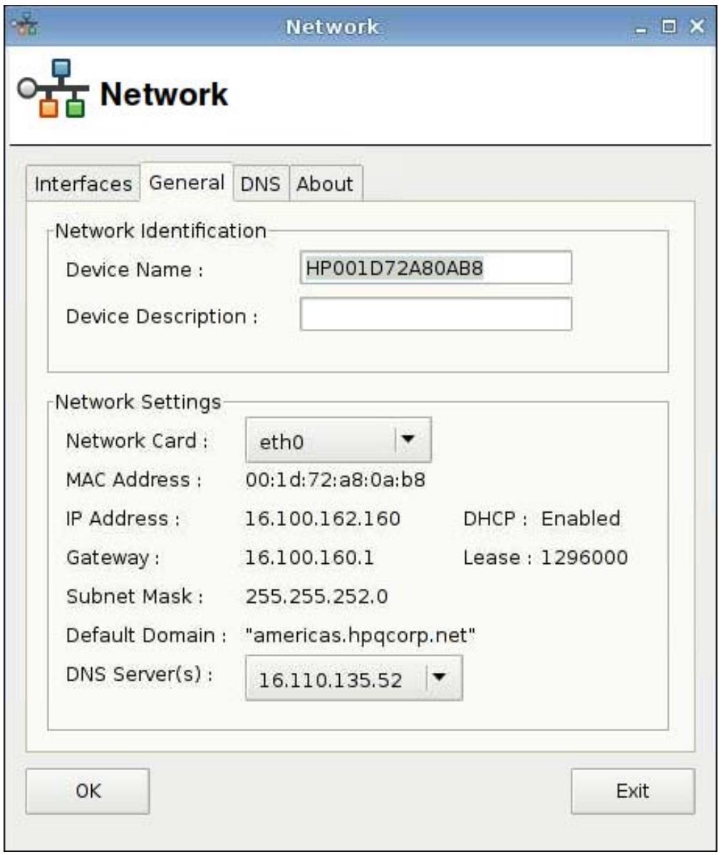 HP GT7725 THIN CLIENT - Onglet Général - 1