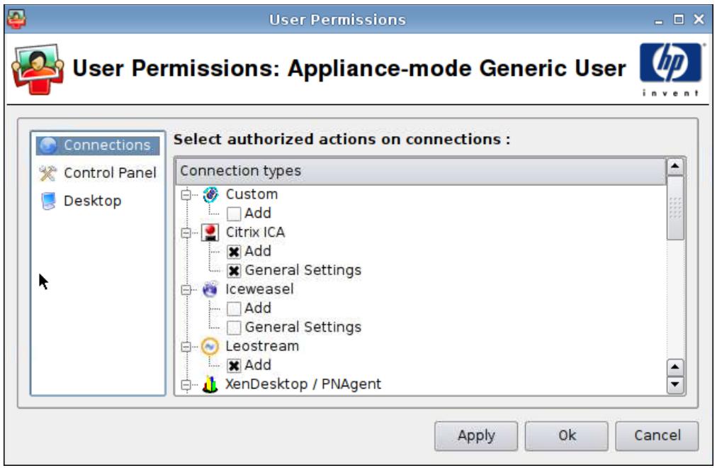 HP GT7725 THIN CLIENT - Autorisations d'utilisateur - 1