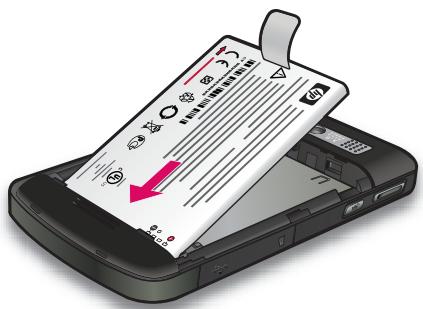 HP IPAQ 910C BUSINESS MESSENGER - Étape 2 : Installation de la batterie et repositionnement de son cache - 1