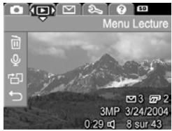HP PHOTOSMART M305 - Menus de l'appareil photo - 2