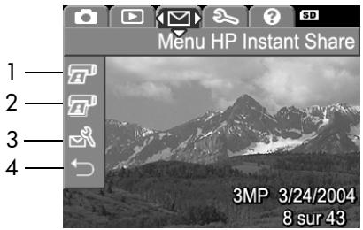 HP PHOTOSMART M305 - Utilisation du menu HP Instant Share - 1