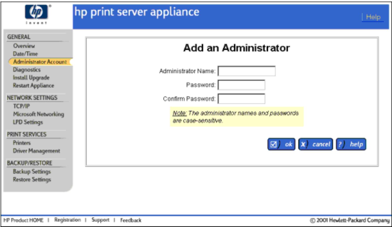 HP PRINT SERVER APPLIANCES - Ajout d'un compte d'administrateur - 2