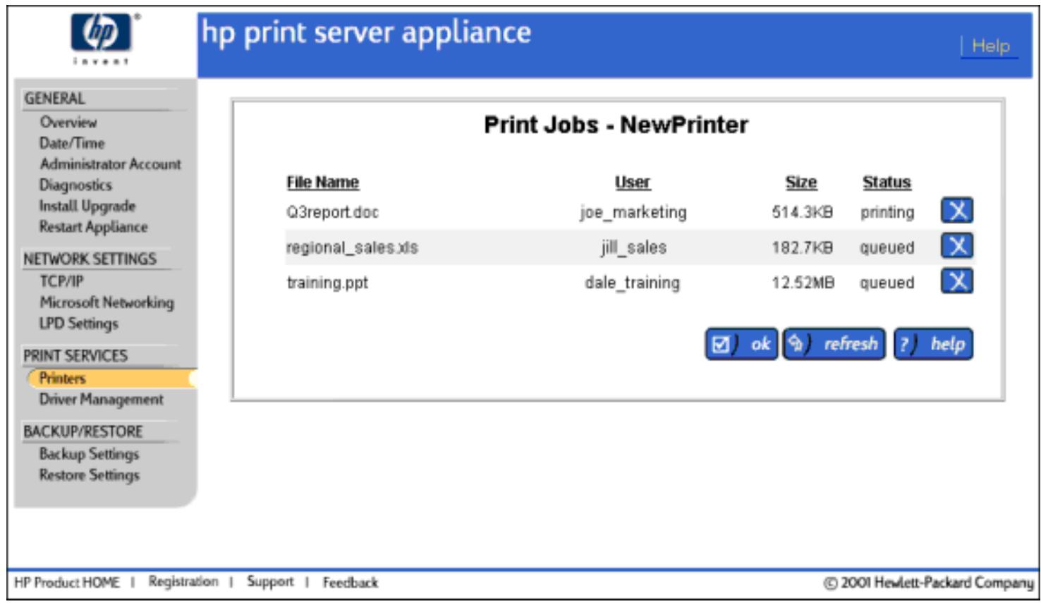 HP PRINT SERVER APPLIANCES - Affichage et gestion des travaux d'impression - 1