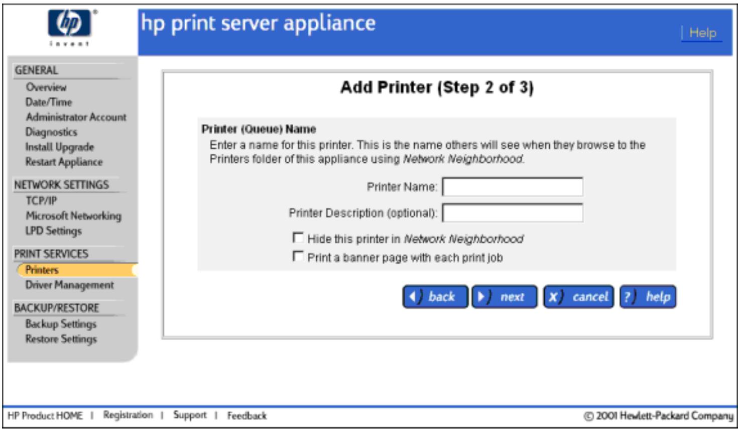 HP PRINT SERVER APPLIANCES - Ajout d'une imprimante au dispositif - 2