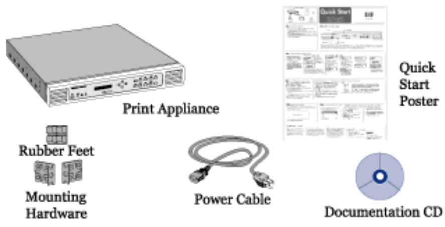 HP PRINT SERVER APPLIANCES - Eléments dans le coffret - 1