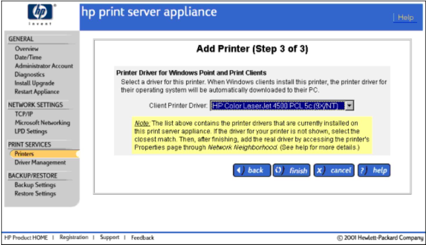 HP PRINT SERVER APPLIANCES - Ajout d'une imprimante au dispositif - 3