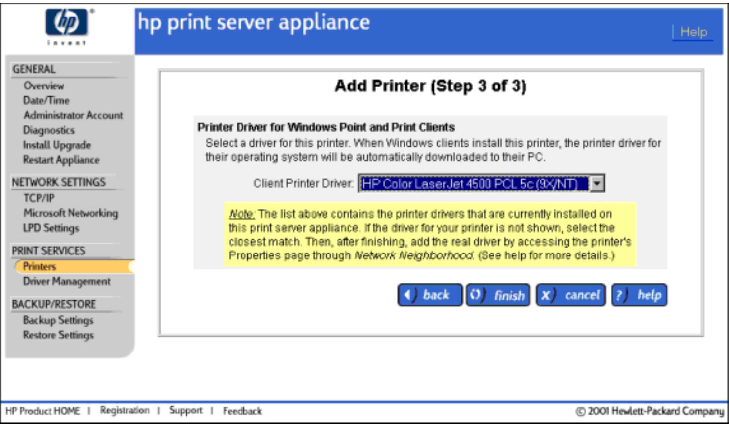HP PRINT SERVER APPLIANCES - Propriétés d'imprimante - 2
