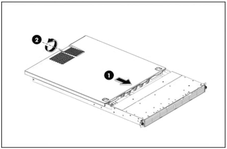 HP STORAGEWORKS D2D2500 BACKUP SYSTEM - Remise en place du capot supérieur - 1