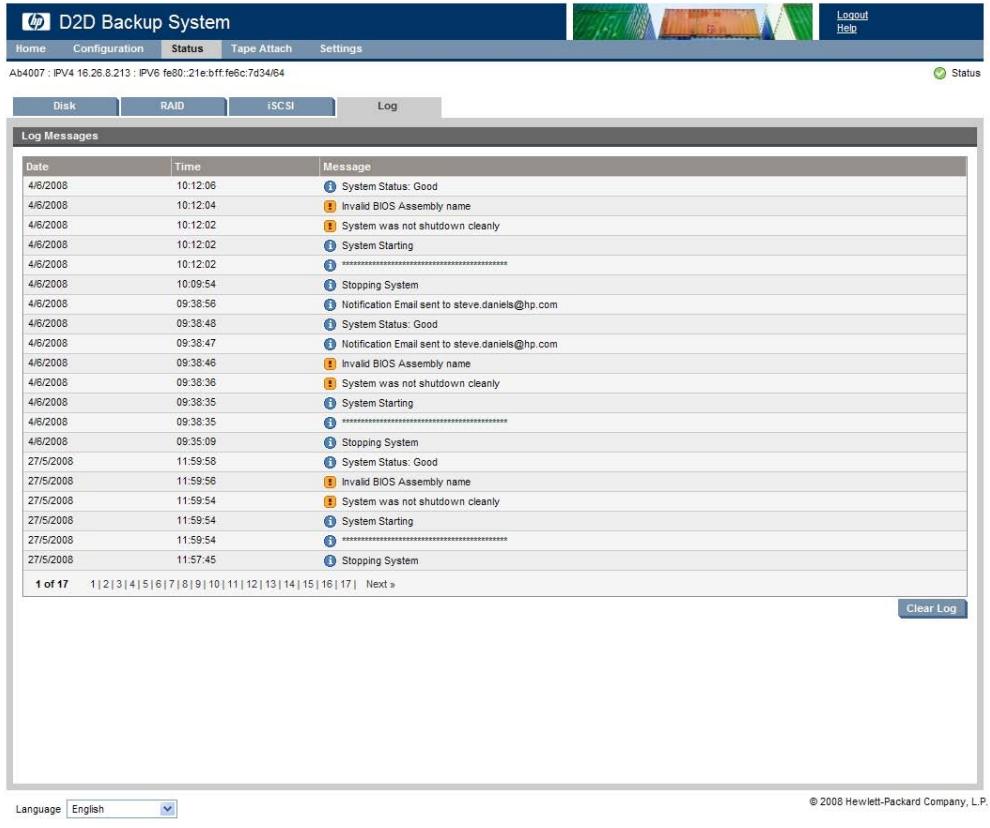 HP STORAGEWORKS D2D2500 BACKUP SYSTEM - Journal (État) - 1