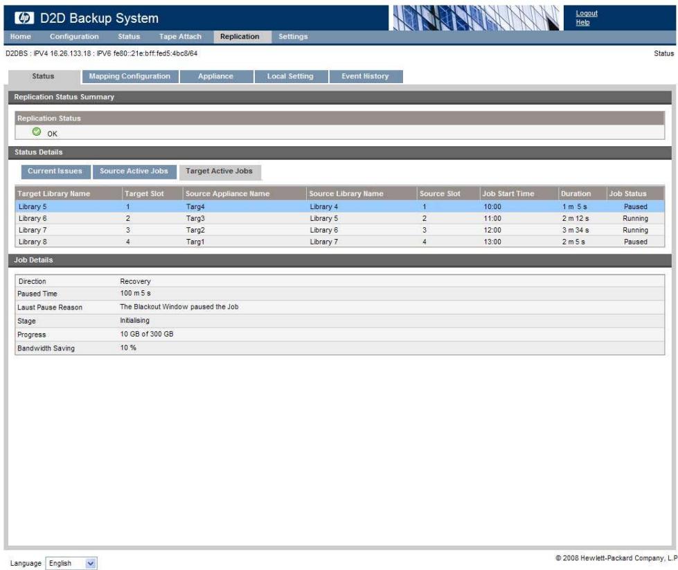 HP STORAGEWORKS D2D2500 BACKUP SYSTEM - État (Réplication) - 1