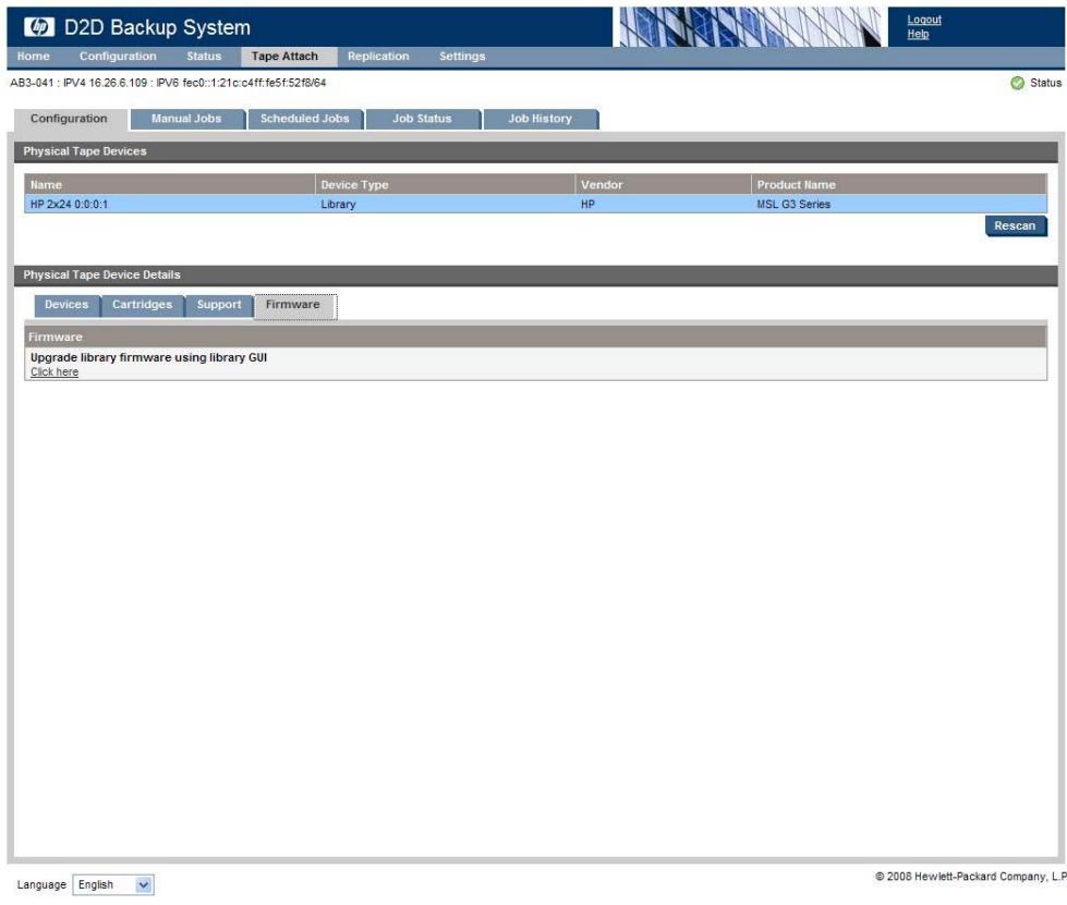HP STORAGEWORKS D2D2500 BACKUP SYSTEM - Mise à niveau de microprogramme du périphérique de stockage sur bande - 1