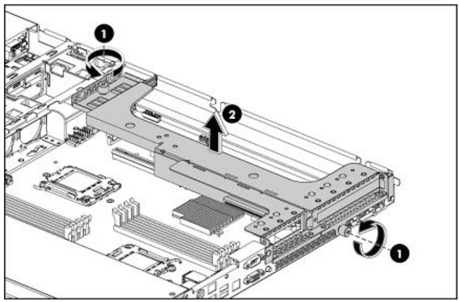 HP STORAGEWORKS D2D2500 BACKUP SYSTEM - Retrait de la cage PCI - 1