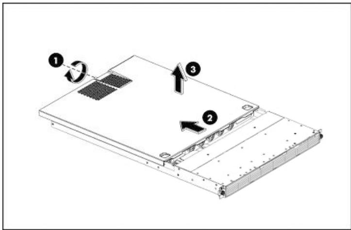 HP STORAGEWORKS D2D2500 BACKUP SYSTEM - Démontage du capot supérieur - 2