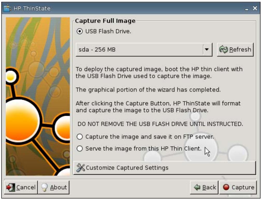 HP T5145 THIN CLIENT - Capture d'une image complète de client léger vers un lecteur USB - 3