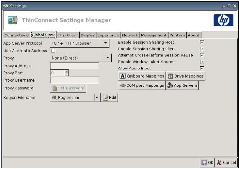 HP T5145 THIN CLIENT - Paramètres Citrix globaux - 1