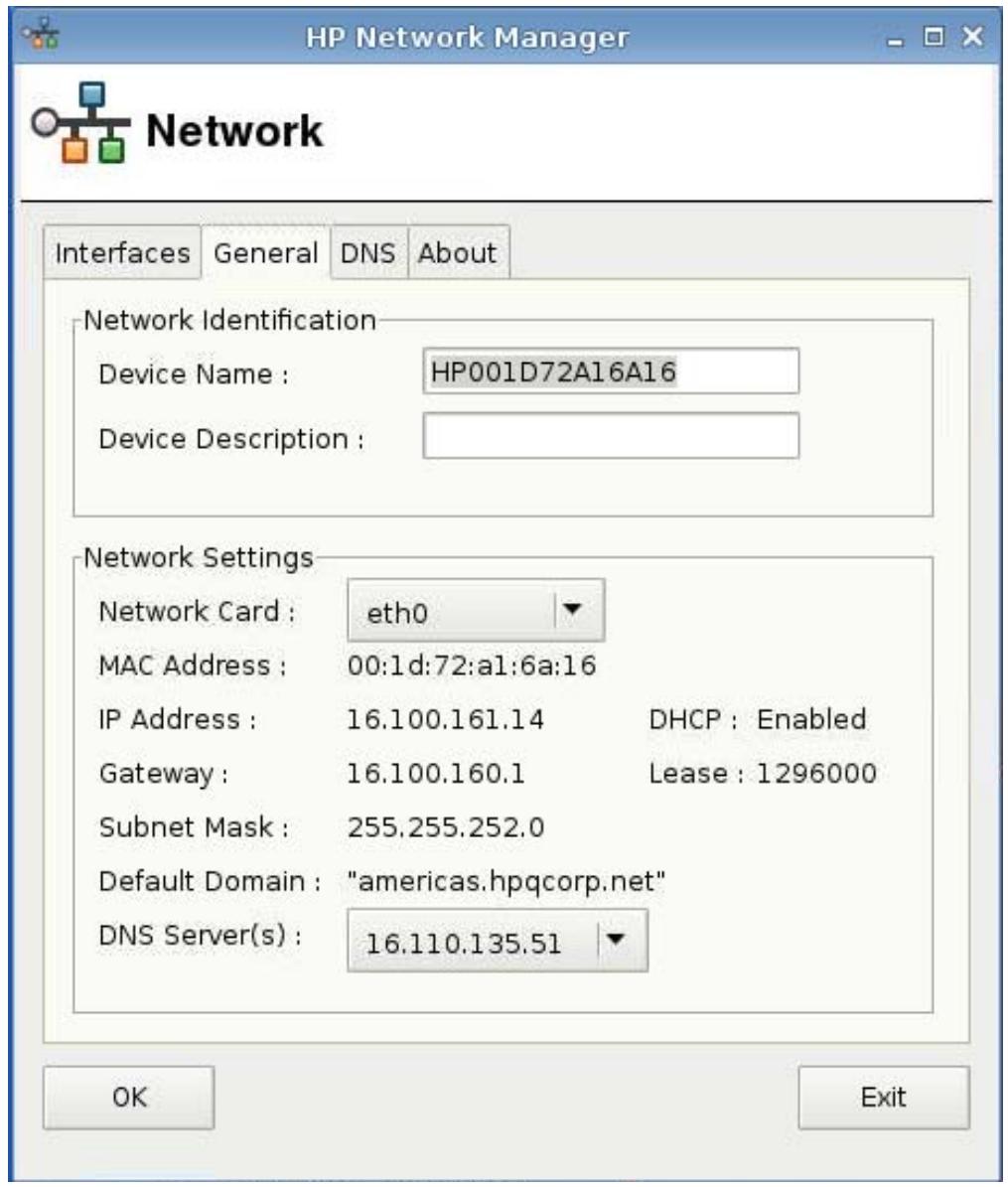 HP T5545 THIN CLIENT - Onglet Général - 1