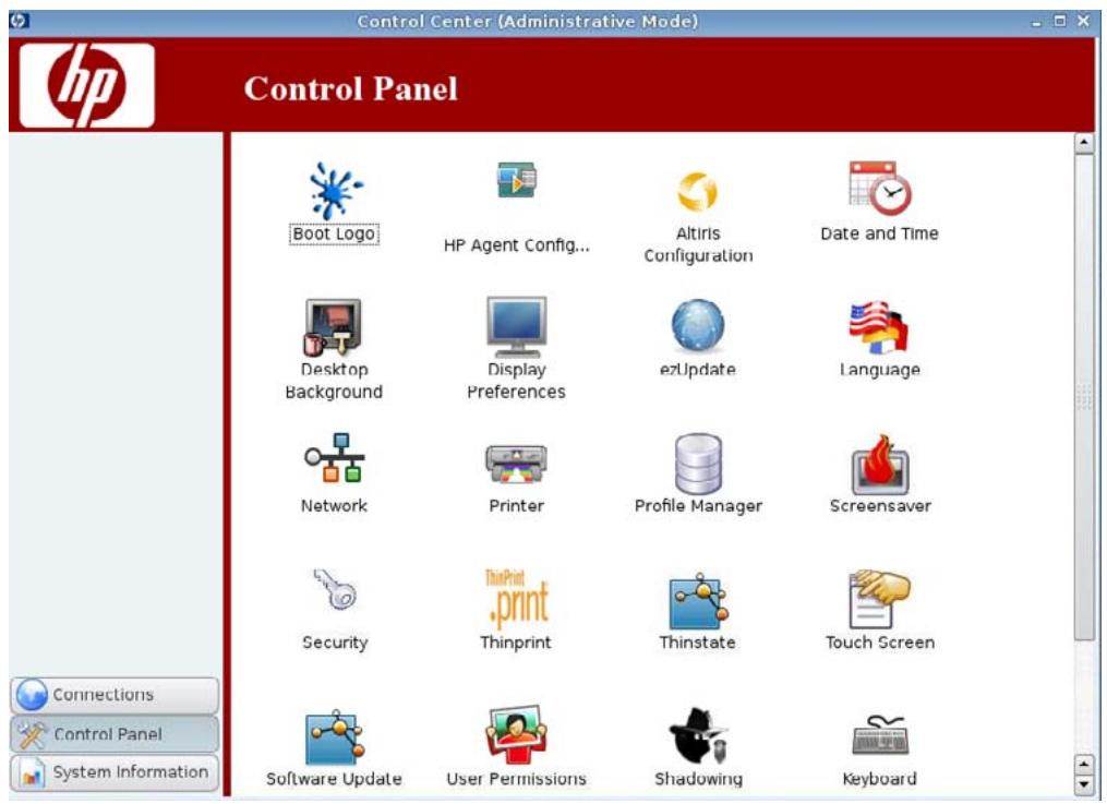 HP T5545 THIN CLIENT - Panneau de configuration - 1