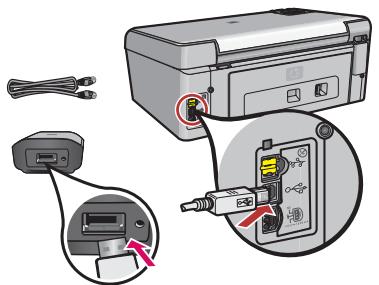 HP USB NETWORK PRINT ADAPTER - Anschlieben des Netzwerk-Druckeradapters - 1