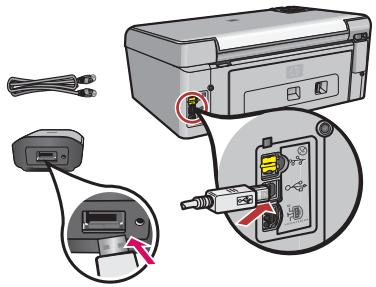 HP USB NETWORK PRINT ADAPTER - De networkprintraderapter aansluiten - 1