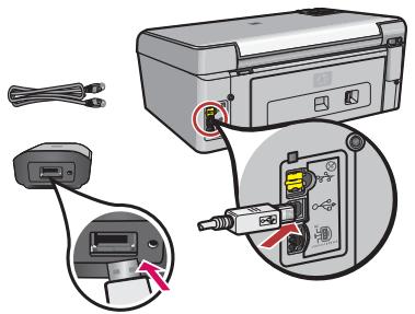 HP USB NETWORK PRINT ADAPTER - Connect the network print adapter - 1