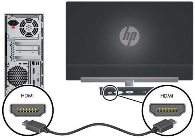 HP X2301 - Connexion du cable HDMI (certains modèles uniquement) - 1