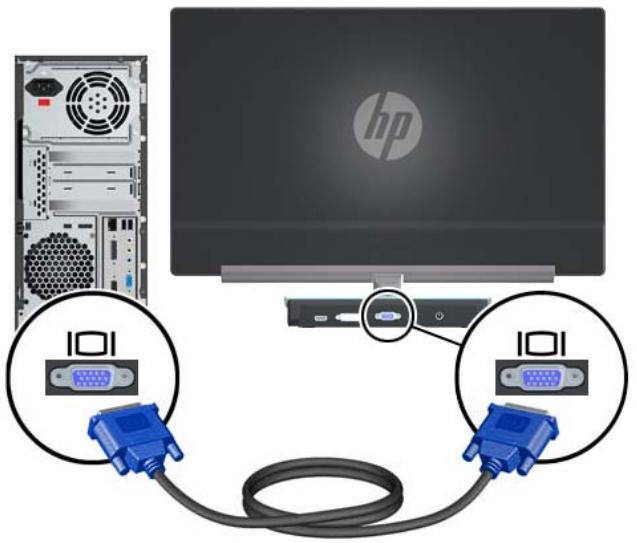 HP X2301 - Branchement du cable VGA - 1