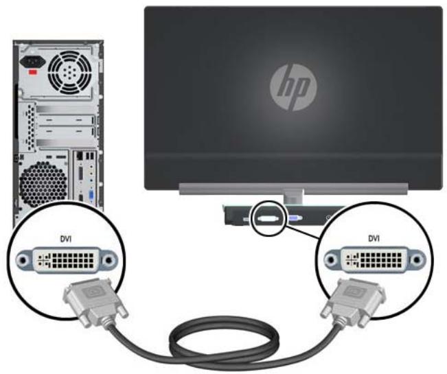 HP X2301 - Branchement du cable DVI-D - 1