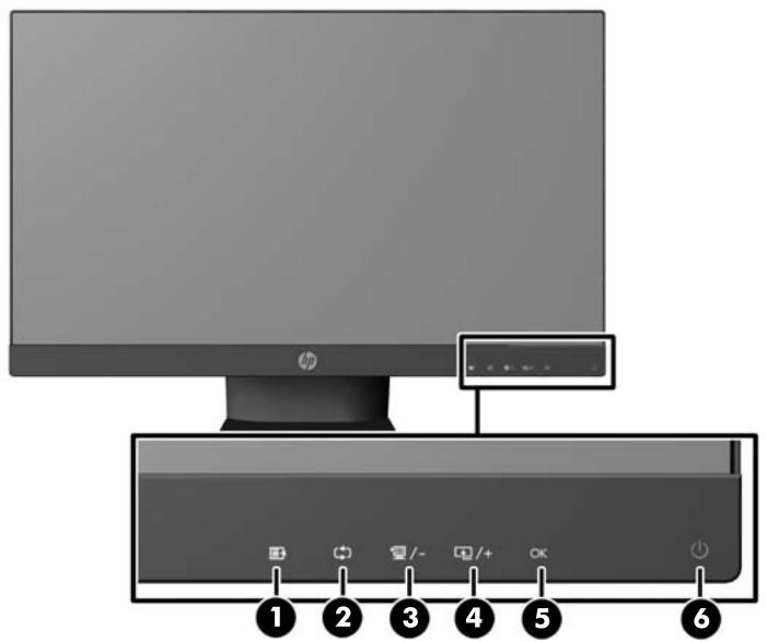 HP ECRAN PC PAVILION 27XI IPS - Commandes du panneau avant - 1
