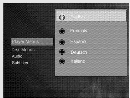 THOMSON DPL907VD-DVD - Langue des menus - 1