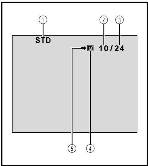 THOMSON VMD20 - Indications de l'écran LCD/du viseur pendant l'enregistrement D.S.C. uniquement - 1