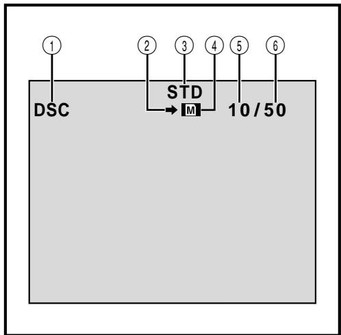 THOMSON VMD6 - Indications de l'écran LCD/du viseur pendant l'enregistrement DSC uniquement - 1