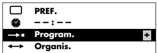 PREF. ---:--- → Program. + ← Organis.