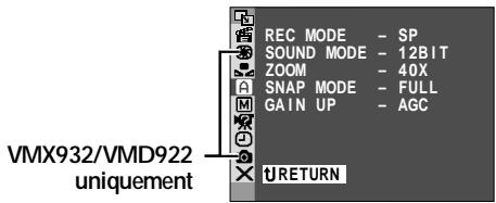 THOMSON VMD922 - Exemple : Menu 🏠 CAMERA - 3