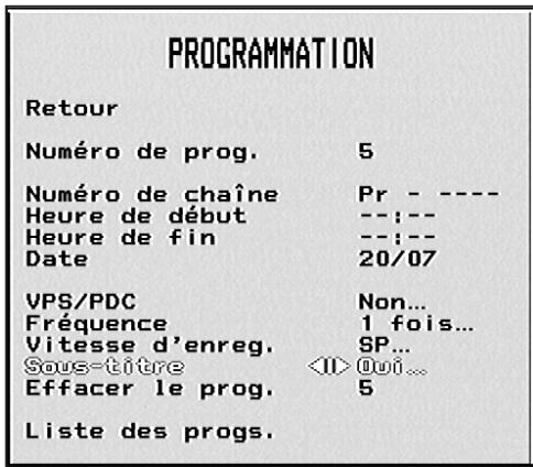THOMSON VPH7090 - Fonction sous-titres - 1