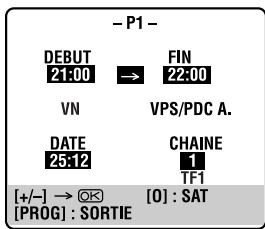 THOMSON VSH2150G - Entre la position du canal (chaine). - 1