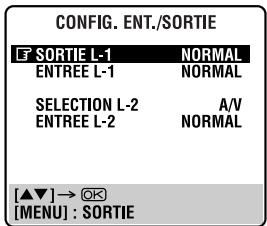 THOMSON VSH2150G - Selectionner le mode de sortie ou d'entrée pour le connecteur AV1 (L-1) ENTREE/SORTIE. - 1