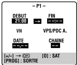 THOMSON VSH2150G - Entrer l'heure de début du programme. - 1
