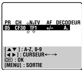 THOMSON VSH2150G - Selectionner les caractères du nom de chaine. - 1
