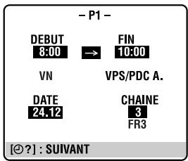 THOMSON VSH2150G - Acceder à l'écran et l'affichage de programmation. - 1