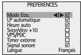 THOMSON VTH6250 - Réglage des préférences - 2