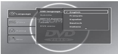 THOMSON DP7200 - PLAYER SETUP - 1