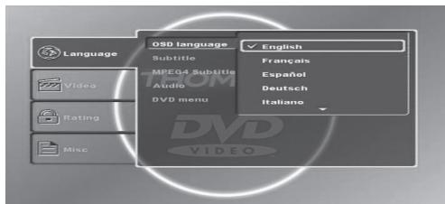 THOMSON DP7200 - Konfiguration des DVD-Players - 1