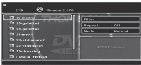 THOMSON DP9200 - Wiedergabe von fotodateien (jpg) - 1