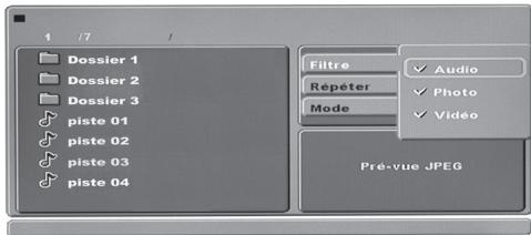 THOMSON DP9200 - Affichage des fichiers en fonction de leur nature - 1