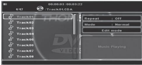 THOMSON DP9200 - LETTURA DI UN CD AUDIO O DI FILE MUSICALI (MP3) - 1